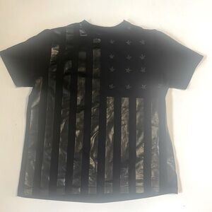 Hudson jeans mens XXL black t-shirt with black American flag